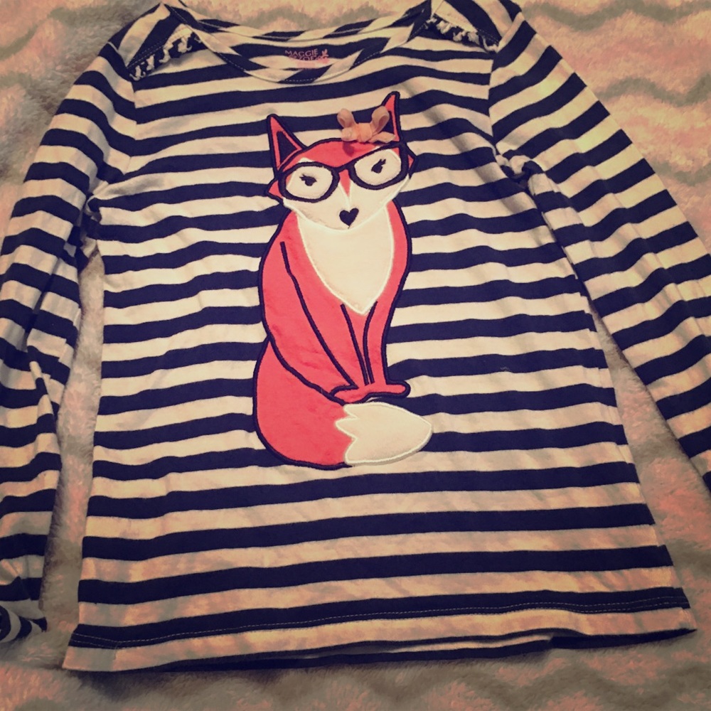 Stripe shirt w/Fox 🦊 💥💥Back to school Special”